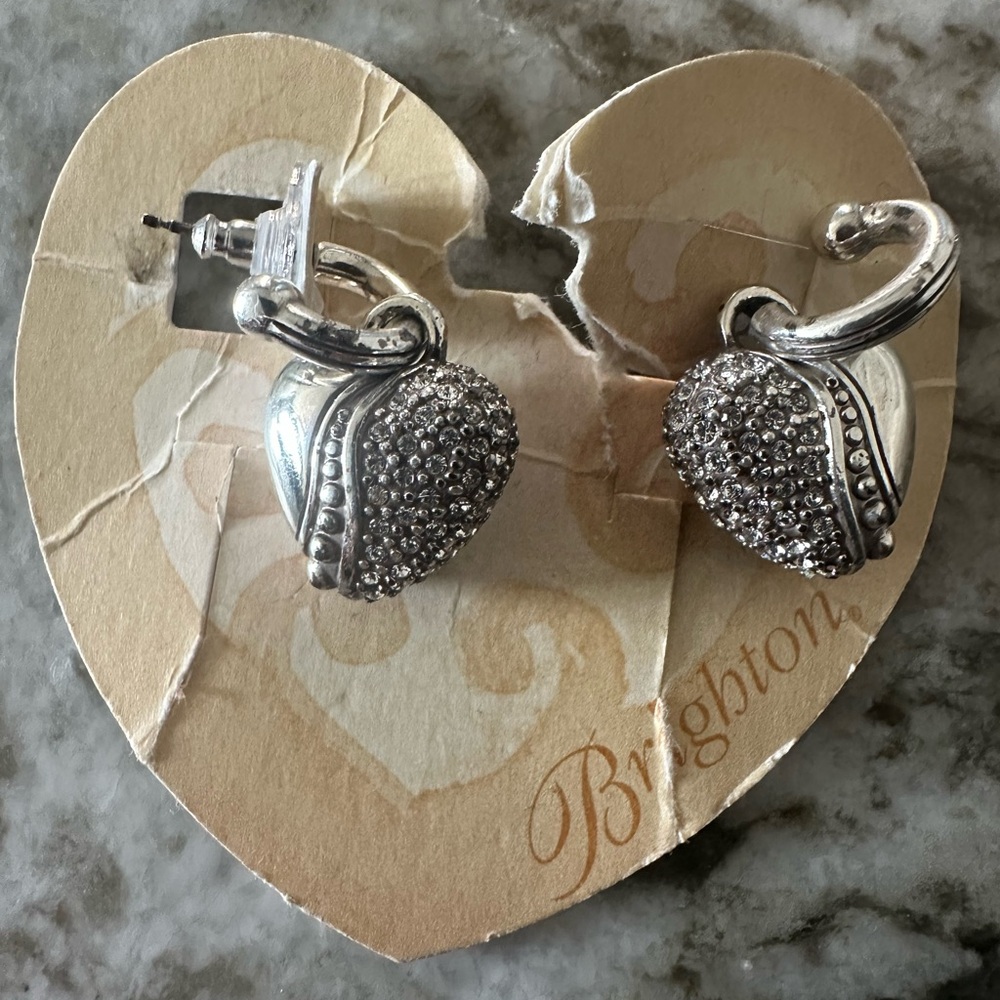 like new Brighton Silver Heart Earrings